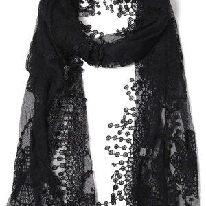 Women's lightweight Feminine Lace teardrop fringe Vintage Mesh Crochet Tassel Sc
